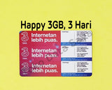 Voucher Kuota Data 3 / Three / Tri Happy 3GB, 3 Hari Jatim-Jateng NEW total (5,5GB)
